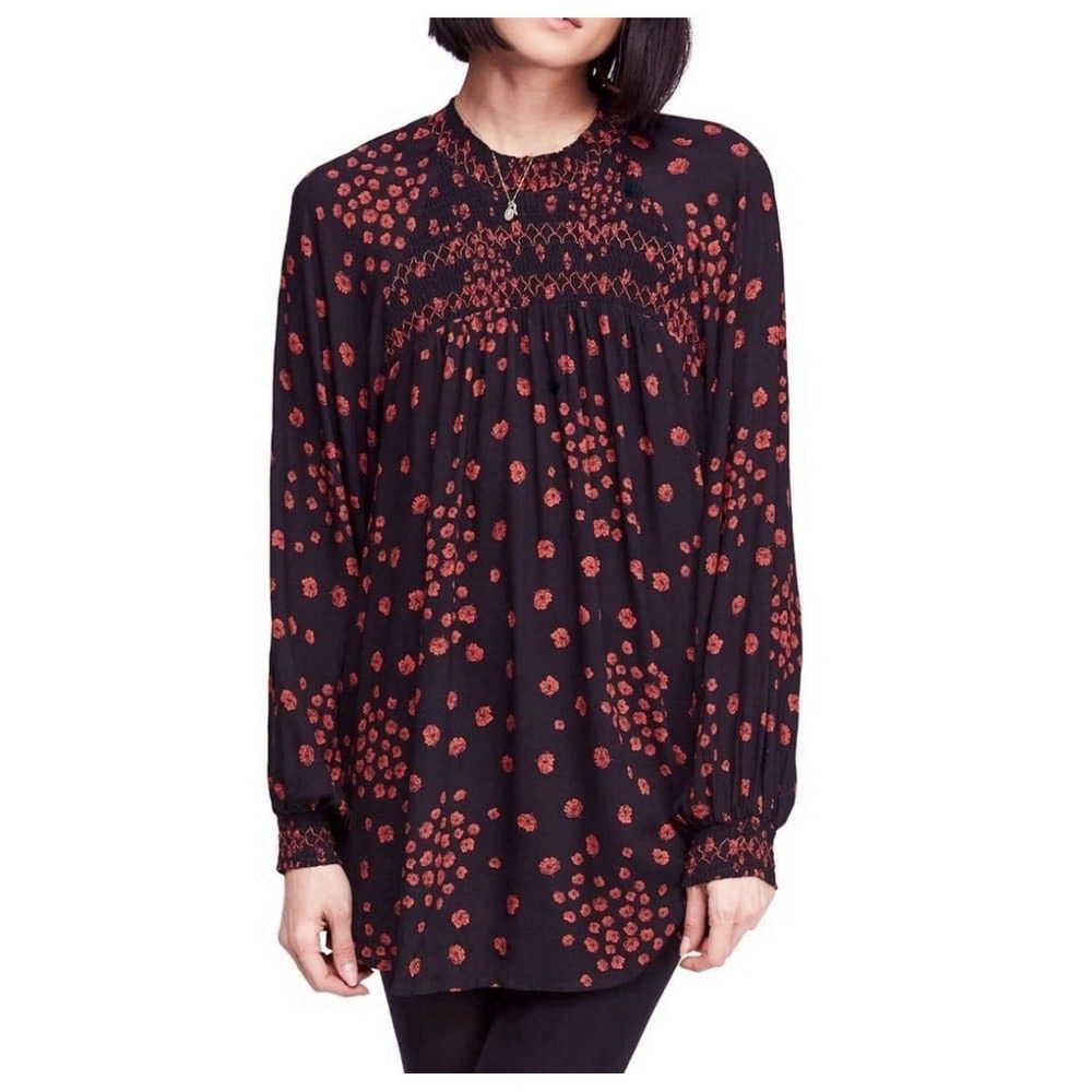 Free People Women's‎ Flowers in Her Hair Tunic Black X-Small
